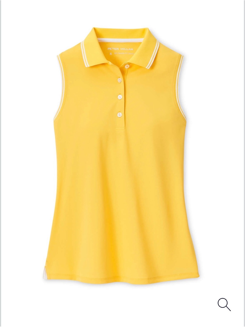 Peter Millar Women's Golf Sleeveless Yellow Polo Shirt medium